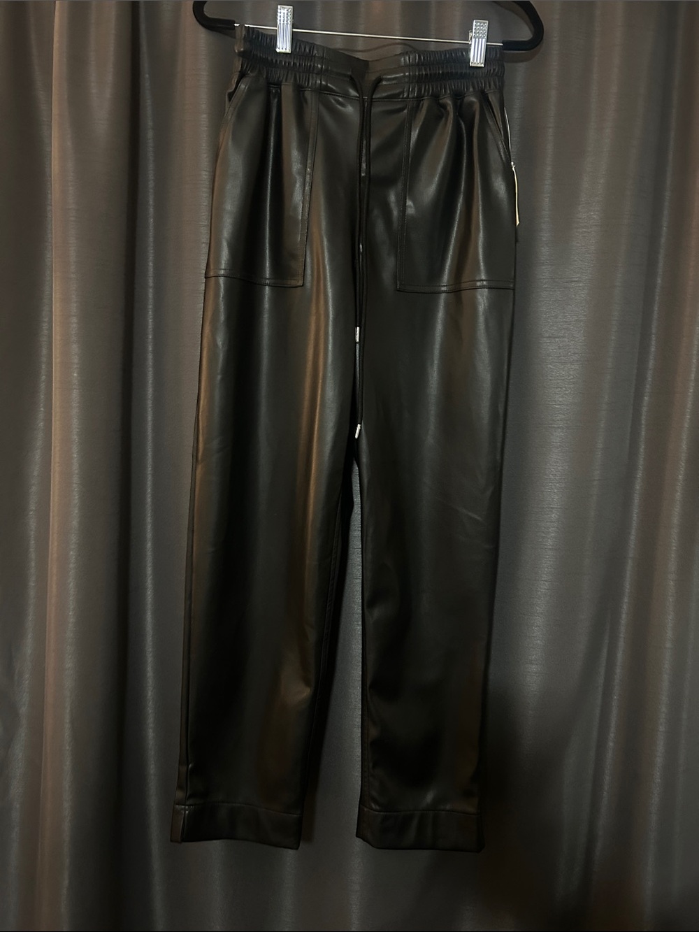 a new day Black Faux Leather Jogger Pants